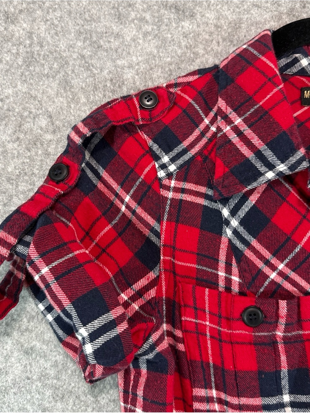 Morphine Generation Plaid Shirt Dress - Womens M - Red Grunge Rock Metal Y2K - Picture 4 of 15
